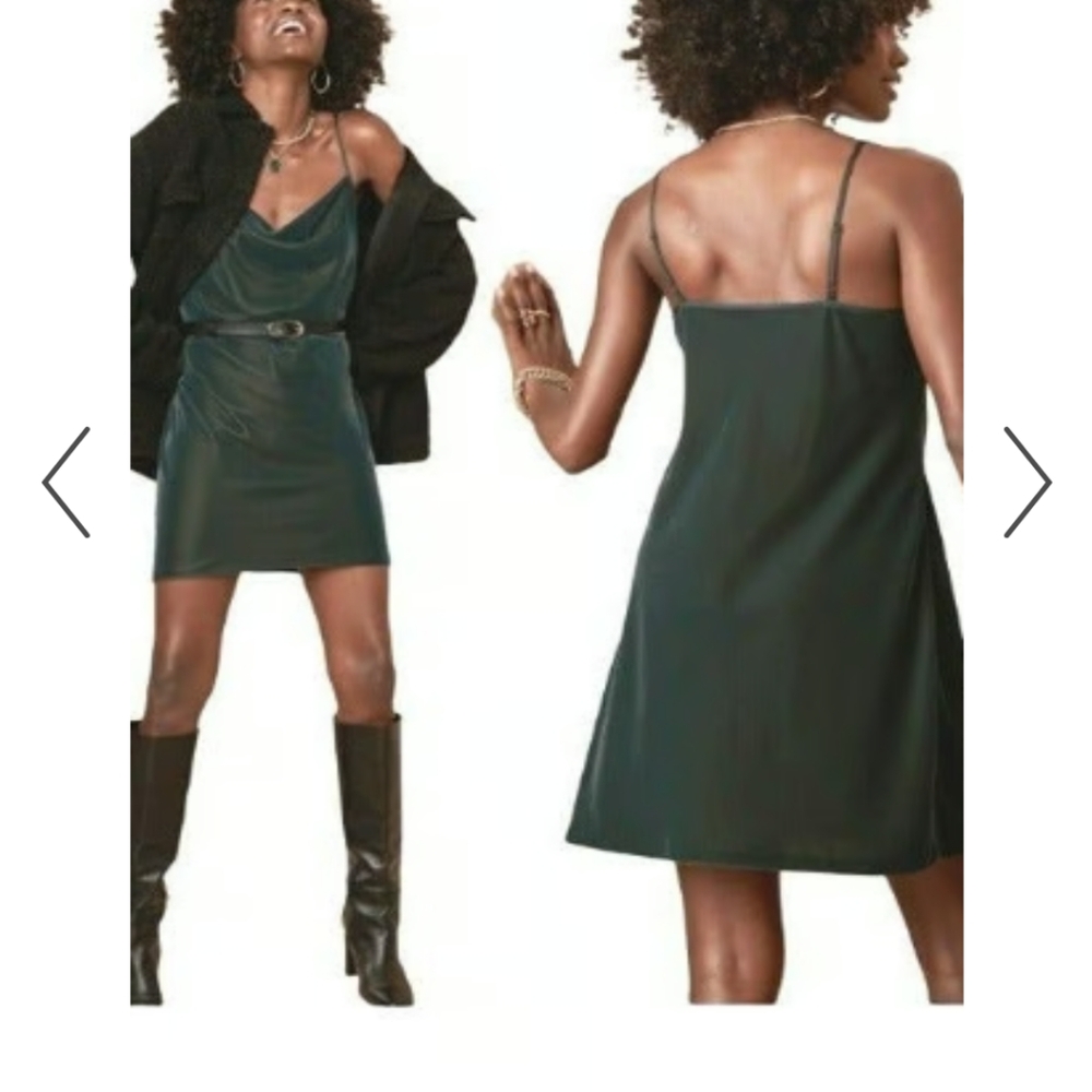 Banana Republic Ocean Emerald Velvet Slip Dress Sz.Sp NWT